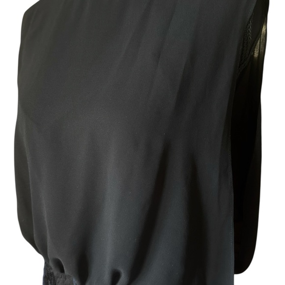 Karl Lagerfeld Elegant Black and Blue Floral Sequined Lightweight Dress Gown - Picture 5 of 10